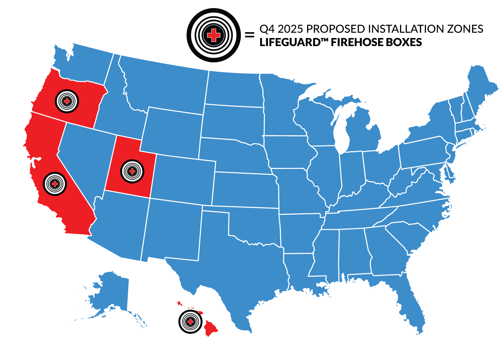 Lifeguard Map of proposed installation zones for firehose boxes in Q4 2025